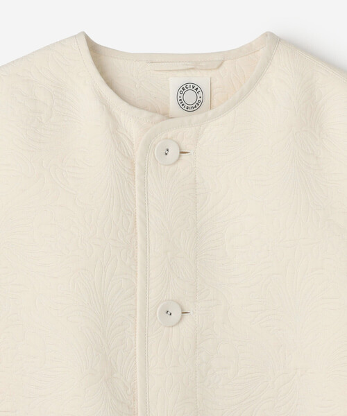 ORCIVAL(オーシバル)の「ORCIVAL | コットンポリジャカード ラウンドネックジャケット WOMEN(ノーカラージャケット・レディース・オフホワイト/ブラック・1)」の5枚目の写真