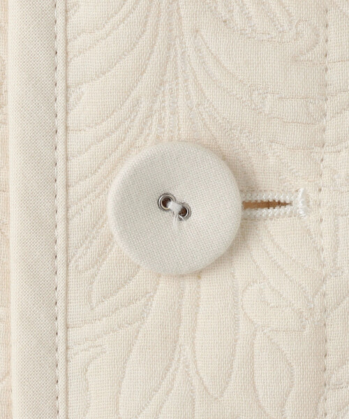 ORCIVAL(オーシバル)の「ORCIVAL | コットンポリジャカード ラウンドネックジャケット WOMEN(ノーカラージャケット・レディース・オフホワイト/ブラック・1)」の9枚目の写真