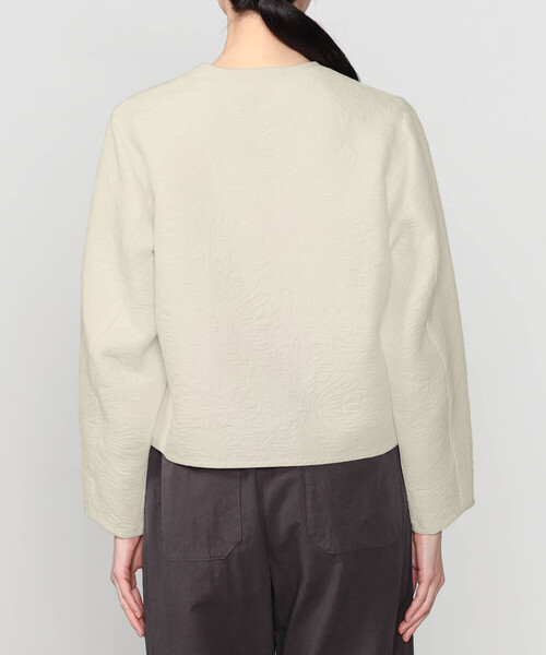 ORCIVAL(オーシバル)の「ORCIVAL | コットンポリジャカード ラウンドネックジャケット WOMEN(ノーカラージャケット・レディース・オフホワイト/ブラック・1)」の14枚目の写真