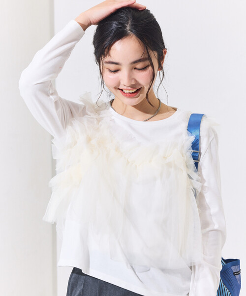 セール】チュールビスチェ ドッキングロンT（Tシャツ/カットソー