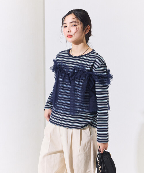 FREAK'S STORE(フリークスストア)の「チュールビスチェ ドッキングロンT(Tシャツ/カットソー・レディース・オフホワイト/その他/ブラック・フリ-)」の11枚目の写真