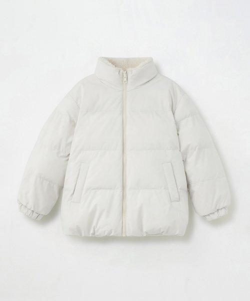 MUSINSA STANDARD KIDS（ムシンサスタンダードキッズ）の「デイリープファーリバーシブルフリースショートパディングジャケット[クリーム/クリーム]（ブルゾン・レディース・その他・100/110/120/130/140/150/160）」の2枚目の写真