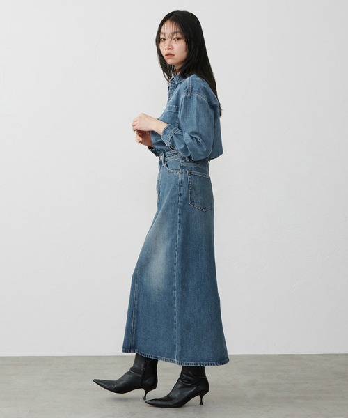 EDWIN（エドウィン）の「EDWIN エドウィン ビッグシルエット デニムシャツ（シャツ/ブラウス・レディース・ブルー/ダークインディゴブルー・LARGE/MEDIUM）」の12枚目の写真