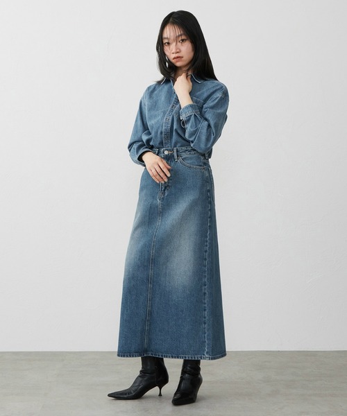 EDWIN（エドウィン）の「EDWIN エドウィン ビッグシルエット デニムシャツ（シャツ/ブラウス・レディース・ブルー/ダークインディゴブルー・LARGE/MEDIUM）」の10枚目の写真