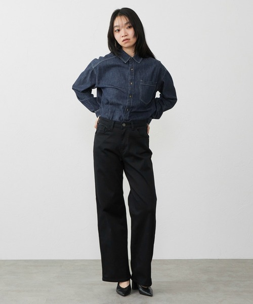 EDWIN（エドウィン）の「EDWIN エドウィン ビッグシルエット デニムシャツ（シャツ/ブラウス・レディース・ブルー/ダークインディゴブルー・LARGE/MEDIUM）」の21枚目の写真