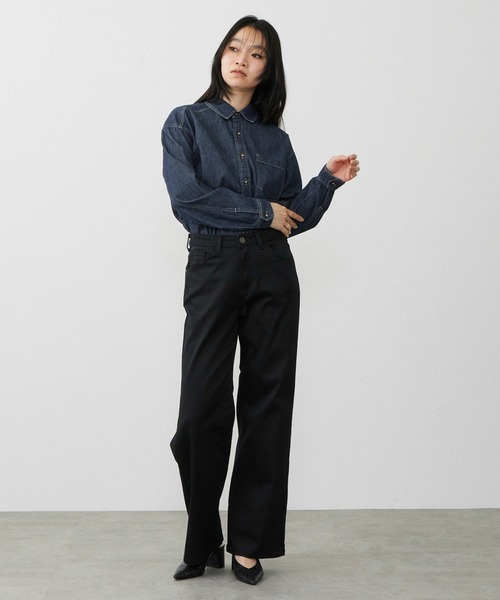 EDWIN（エドウィン）の「EDWIN エドウィン ビッグシルエット デニムシャツ（シャツ/ブラウス・レディース・ブルー/ダークインディゴブルー・LARGE/MEDIUM）」の20枚目の写真