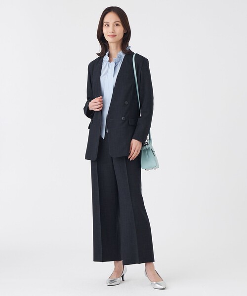 TRANS WORK(トランスワーク)の「【吸水速乾・ウォッシャブル】Reflaxキャンバスパンツ(その他パンツ・レディース・ベージュ/ネイビー・40/38)」の4枚目の写真