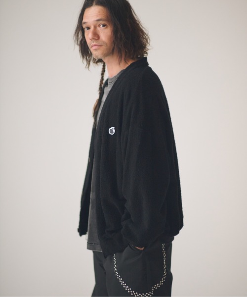 ADAM PATEK(アダムパテック)の「ADAMPATEK/washed cotton pile raw-edge cardigan/パイルカーディガン(カーディガン/ボレロ・メンズ・ブラック/アイボリー・2/1)」の15枚目の写真