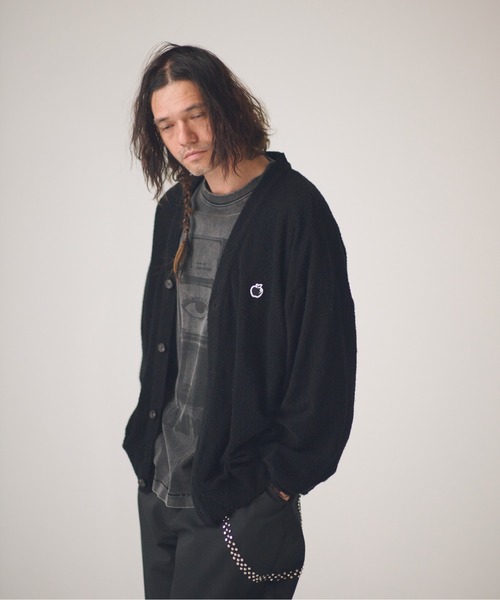 ADAM PATEK(アダムパテック)の「ADAMPATEK/washed cotton pile raw-edge cardigan/パイルカーディガン(カーディガン/ボレロ・メンズ・ブラック/アイボリー・2/1)」の17枚目の写真