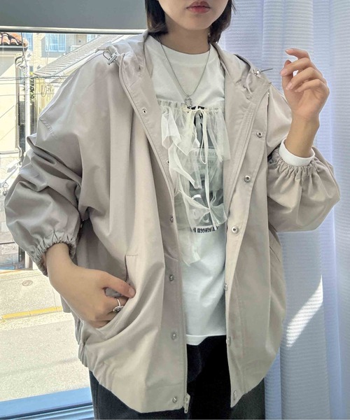 AS KNOW AS plus(アズノゥアズプラス)の「〇【撥水・UVカット】軽量マウンテンパーカー(マウンテンパーカー・レディース・オリーブ/ブラック/ベージュ・FREE)」の21枚目の写真