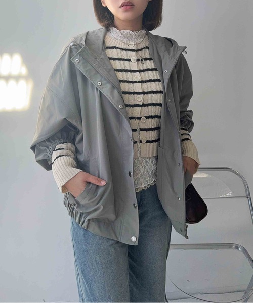 AS KNOW AS plus(アズノゥアズプラス)の「〇【撥水・UVカット】軽量マウンテンパーカー(マウンテンパーカー・レディース・オリーブ/ブラック/ベージュ・FREE)」の6枚目の写真