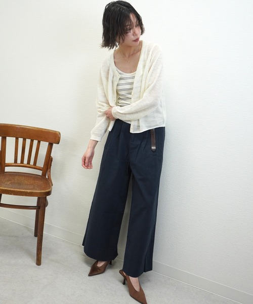 gossara(ゴサラ)の「【透け感を楽しむ】シアーニットカーディガン(カーディガン/ボレロ・レディース・その他/オフホワイト/チャコールグレー・FREE)」の21枚目の写真