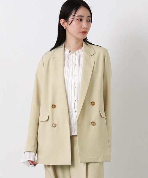 Gready Brilliant(グレディブリリアン)の「クリアトロテーラーWジャケット(テーラードジャケット・レディース・ライトグレー/ライトベージュ・FREE)」の12枚目の写真