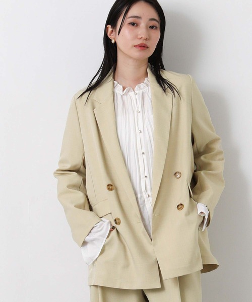 Gready Brilliant(グレディブリリアン)の「クリアトロテーラーWジャケット(テーラードジャケット・レディース・ライトグレー/ライトベージュ・FREE)」の15枚目の写真