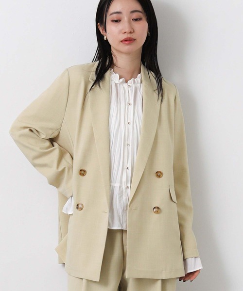 Gready Brilliant(グレディブリリアン)の「クリアトロテーラーWジャケット(テーラードジャケット・レディース・ライトグレー/ライトベージュ・FREE)」の16枚目の写真