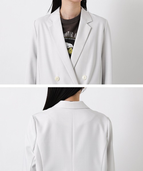 Gready Brilliant(グレディブリリアン)の「クリアトロテーラーWジャケット(テーラードジャケット・レディース・ライトグレー/ライトベージュ・FREE)」の7枚目の写真