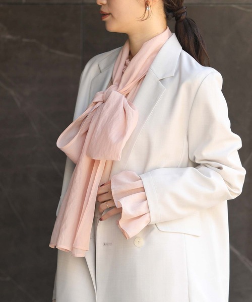 Gready Brilliant(グレディブリリアン)の「クリアトロテーラーWジャケット(テーラードジャケット・レディース・ライトグレー/ライトベージュ・FREE)」の18枚目の写真