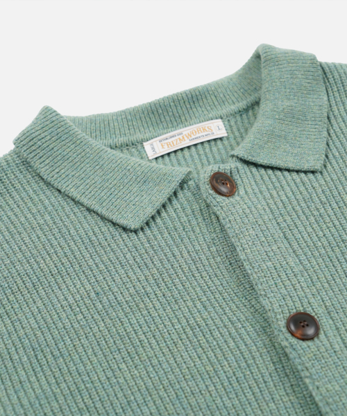 FRIZMWORKS(フリズムワークス)の「ULTRA HEAVYWEIGHT COLLAR CARDIGAN _ JADE GREEN(カーディガン/ボレロ・メンズ・その他・SMALL/MEDIUM/LARGE/X-LARGE)」の3枚目の写真
