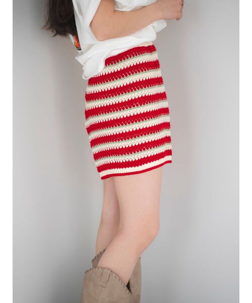 Ungrid（アングリッド）の「ニットハーフパンツ（その他パンツ・レディース・アイボリー/レッド/ブラウン・FREE）」の5枚目の写真