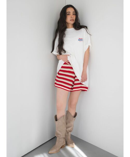 Ungrid（アングリッド）の「ニットハーフパンツ（その他パンツ・レディース・アイボリー/レッド/ブラウン・FREE）」の8枚目の写真