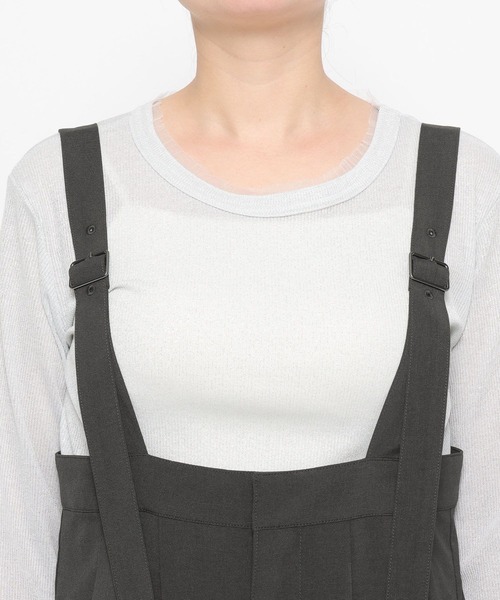 LEPSIM(レプシィム)の「《オフィスライン》オールインワン 637921(サロペット/オーバーオール・レディース・ベージュ/チャコールグレー・FREE)」の12枚目の写真