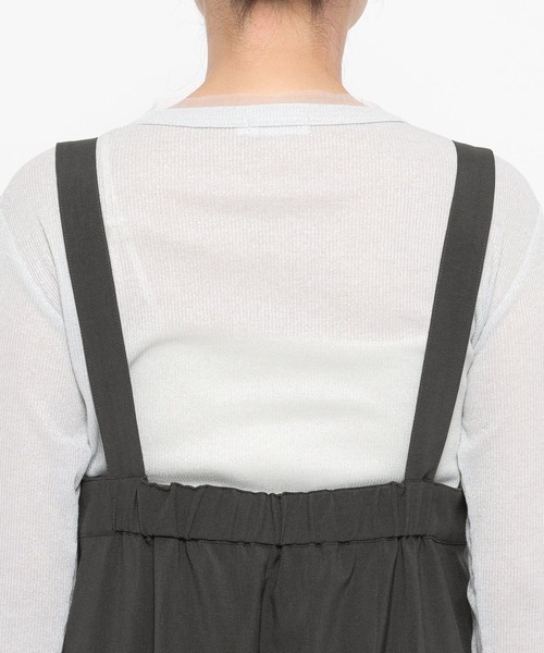 LEPSIM(レプシィム)の「《オフィスライン》オールインワン 637921(サロペット/オーバーオール・レディース・ベージュ/チャコールグレー・FREE)」の15枚目の写真