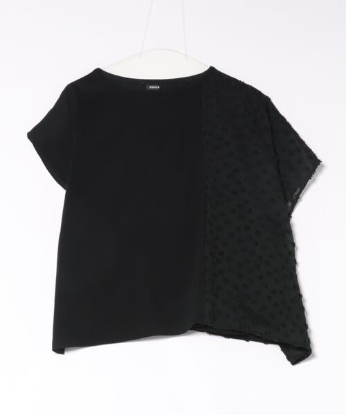 ZUCCa（ズッカ）の「(S)JACQUARD DOCKING JERSEY（Tシャツ/カットソー・レディース・オフホワイト/ブラック/ネイビー・M size）」の2枚目の写真