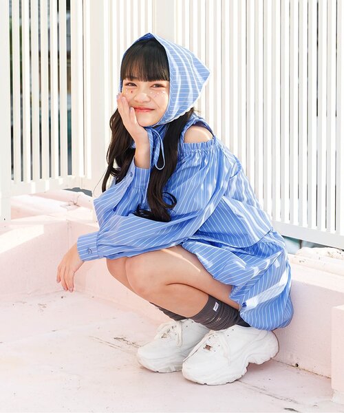 algy（アルジー）の「【セットアップ対応】ギャザーシャツ（シャツ/ブラウス・キッズ・インディゴブルー/ラベンダー/サックスブルー・130/140/150/160）」の11枚目の写真