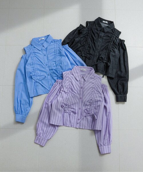 algy（アルジー）の「【セットアップ対応】ギャザーシャツ（シャツ/ブラウス・キッズ・インディゴブルー/ラベンダー/サックスブルー・130/140/150/160）」の12枚目の写真