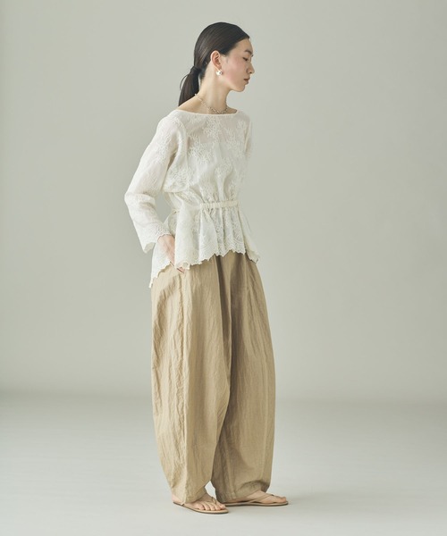 Curensology(カレンソロジー)の「Curensology(カレンソロジー)/レース2WAYギャザーブラウス(シャツ/ブラウス・レディース・ブラック/アイボリー・FREE)」の7枚目の写真