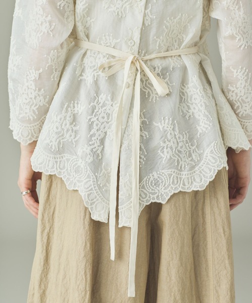 Curensology(カレンソロジー)の「Curensology(カレンソロジー)/レース2WAYギャザーブラウス(シャツ/ブラウス・レディース・ブラック/アイボリー・FREE)」の19枚目の写真