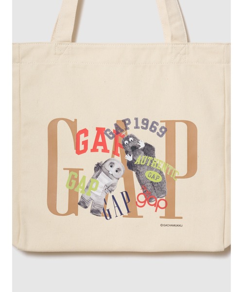 GAP（ギャップ）の「◆ガチャピン・ムック キャンバス GAPロゴ トートバッグ（トートバッグ・レディース・ホワイト系その他/オフホワイト・ONE SIZE）」の4枚目の写真