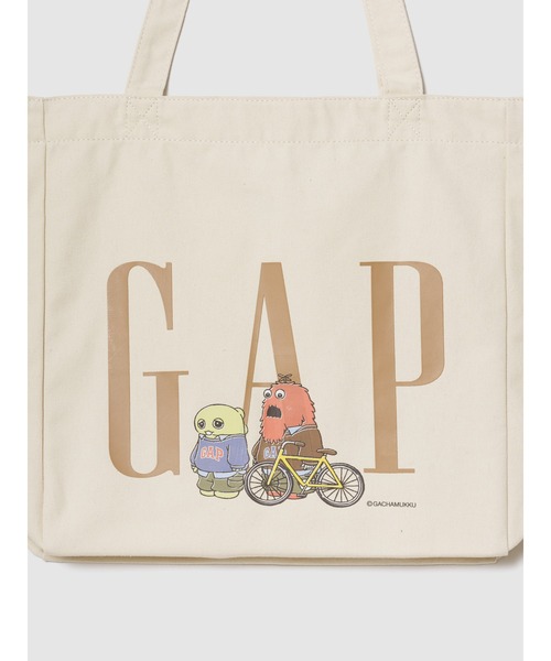 GAP（ギャップ）の「◆ガチャピン・ムック キャンバス GAPロゴ トートバッグ（トートバッグ・レディース・ホワイト系その他/オフホワイト・ONE SIZE）」の5枚目の写真