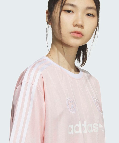 adidas（アディダス）の「SSLジャージ / アディダスオリジナルス adidas Originals（Tシャツ/カットソー・レディース・ピンク/ホワイト・SMALL/MEDIUM/LARGE/XX-LARGE/X-LARGE/X-SMALL）」の4枚目の写真