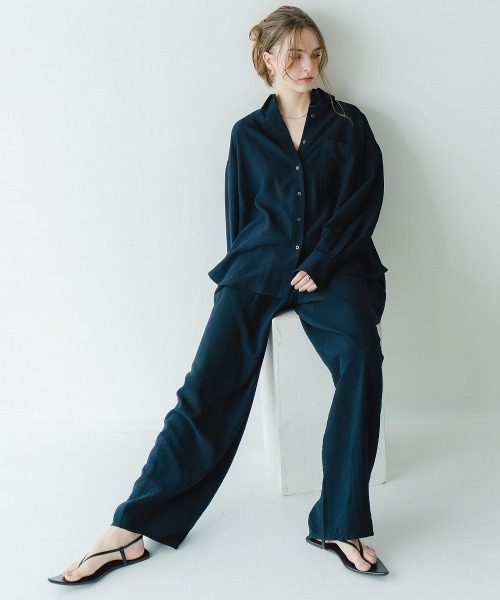 Maison INNESS(メゾンアイネス)の「【ZOZO限定】ニュアンスエアリードビーセットアップ(接触冷感・UVカット)(セットアップ・レディース・ネイビー・LL/L/M/S/3L)」の6枚目の写真