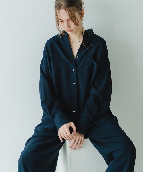Maison INNESS(メゾンアイネス)の「【ZOZO限定】ニュアンスエアリードビーセットアップ(接触冷感・UVカット)(セットアップ・レディース・ネイビー・LL/L/M/S/3L)」の16枚目の写真