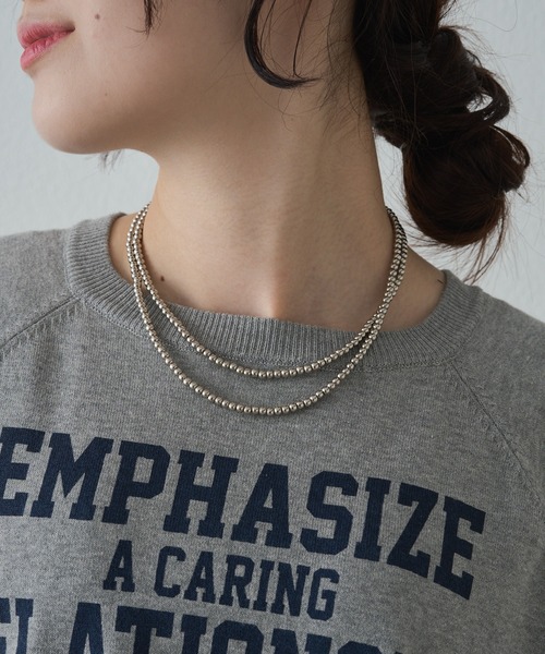 PUAL CE CIN(ピュアルセシン)の「2WAYボールチェーンネックレス(ネックレス・レディース・シルバー・FREE)」の5枚目の写真