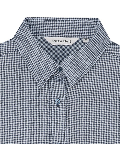 TOKYO SHIRTS(トウキョウシャツ)の「【Pitta Re:)】ふわっとガーゼシャツ レギュラーシルエット 七分袖 綿100% レディース カジュアルシャツ(シャツ/ブラウス・レディース・ネイビー・M/S/L/LL)」の3枚目の写真