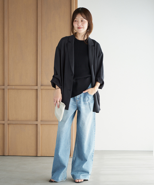 plage（プラージュ）の「fibril linen混 relax ジャケット（テーラードジャケット・レディース・ブラック/ベージュ・38/36）」の14枚目の写真