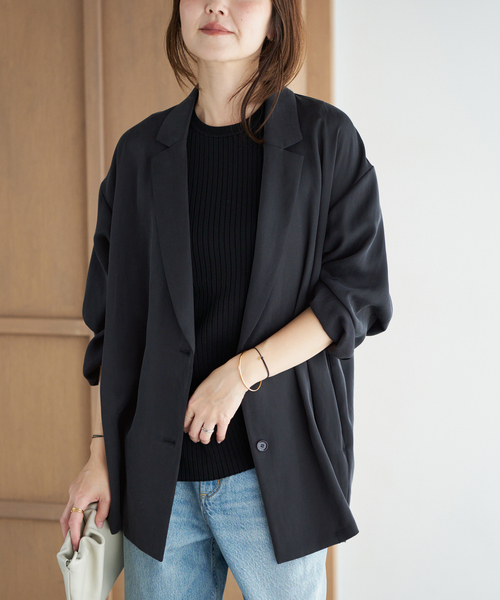 plage（プラージュ）の「fibril linen混 relax ジャケット（テーラードジャケット・レディース・ブラック/ベージュ・38/36）」の20枚目の写真