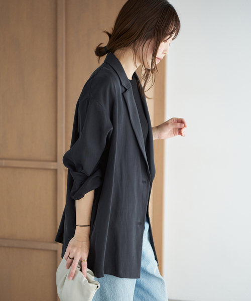 plage（プラージュ）の「fibril linen混 relax ジャケット（テーラードジャケット・レディース・ブラック/ベージュ・38/36）」の21枚目の写真
