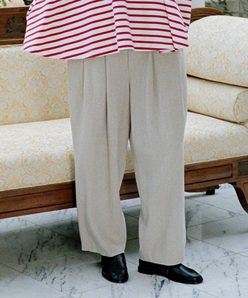 studio CLIP（スタディオクリップ）の「【SUNAOKUWAHARA】リネンコクーンタックパンツ（その他パンツ・レディース・ベージュ/カーキ/ブラック・FREE）」の2枚目の写真