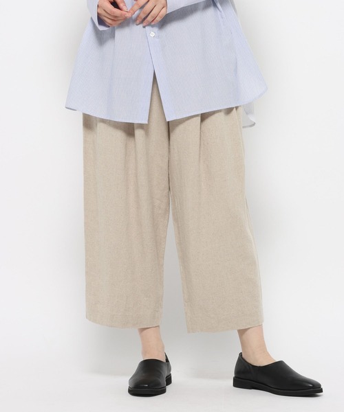 studio CLIP（スタディオクリップ）の「【SUNAOKUWAHARA】リネンコクーンタックパンツ（その他パンツ・レディース・ベージュ/カーキ/ブラック・FREE）」の8枚目の写真
