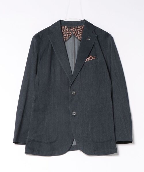 g-stage（ジーステージ）の「【RS】【g-stage】デニムライクジャージ ジャケット（テーラードジャケット・メンズ・チャコールグレー/ネイビー・44/46/48）」の2枚目の写真