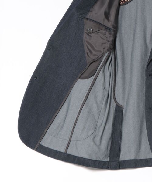 g-stage（ジーステージ）の「【RS】【g-stage】デニムライクジャージ ジャケット（テーラードジャケット・メンズ・チャコールグレー/ネイビー・44/46/48）」の4枚目の写真