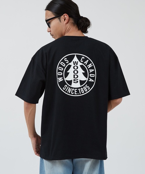 Woods（ウッズ）の「【WOODS】別注 プリント 半袖Tシャツ（Tシャツ/カットソー・メンズ・ライトグレー系1/ホワイト系/ブラック/ライトグレー/ホワイト/ブラック系1/カーキ系/ブラック系/ホワイト系1・X-LARGE/LARGE/MEDIUM/SMALL）」の6枚目の写真