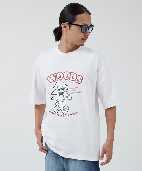 Woods（ウッズ）の「【WOODS】別注 プリント 半袖Tシャツ（Tシャツ/カットソー・メンズ・ライトグレー系1/ホワイト系/ブラック/ライトグレー/ホワイト/ブラック系1/カーキ系/ブラック系/ホワイト系1・X-LARGE/LARGE/MEDIUM/SMALL）」の21枚目の写真