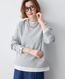 Petit Honfleur（プチオンフルール）の「レイヤード風スウェットプルオーバー（Tシャツ/カットソー）」