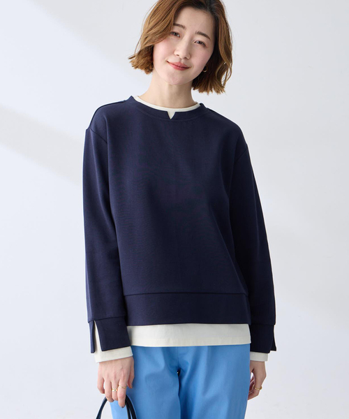 Petit Honfleur(プチオンフルール)の「レイヤード風スウェットプルオーバー(Tシャツ/カットソー・レディース・グレー/ネイビー・M/L)」の18枚目の写真