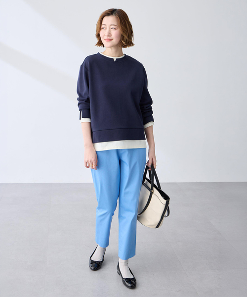 Petit Honfleur(プチオンフルール)の「レイヤード風スウェットプルオーバー(Tシャツ/カットソー・レディース・グレー/ネイビー・M/L)」の17枚目の写真